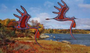 Friends United - Native Art - Canada - Collaboration Jay Bell Redbird & Rolf-Bouman