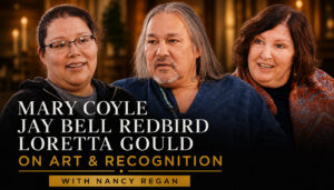 Mary Coyle, Jay Bell Redbird and Loretta Gould in a Friends United interview with Nancy Regan