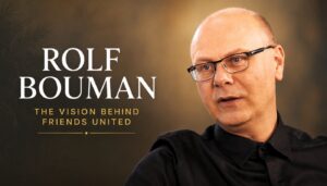Friends United founder Rolf Bouman during his Reconciliation Talks interview with Nancy Regan.