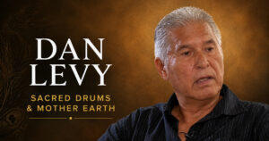 Dan Levy and Rolf Bouman discussing sacred First Nations drums, prayer and Mother Earth at Friends United