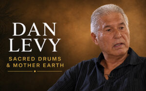 Dan Levy and Rolf Bouman discussing sacred First Nations drums, prayer and Mother Earth at Friends United