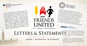 Friends United Letters & Statements social image featuring excerpts from letters of support and recognition