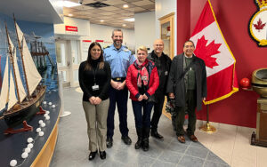 Hereditary Chief Stephen Augustine, Elena Paul, Rolf Bouman and others at the Canadian Coast Guard College in Sydney