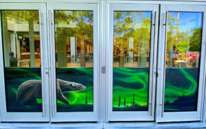 Jasyn Lucas artwork installed across doors at Halifax Shopping Centre
