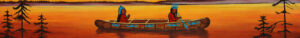Canoeing by Kathy Denny, Indigenous artwork used as slider image for the Healing Hearts Through Indigenous Arts page